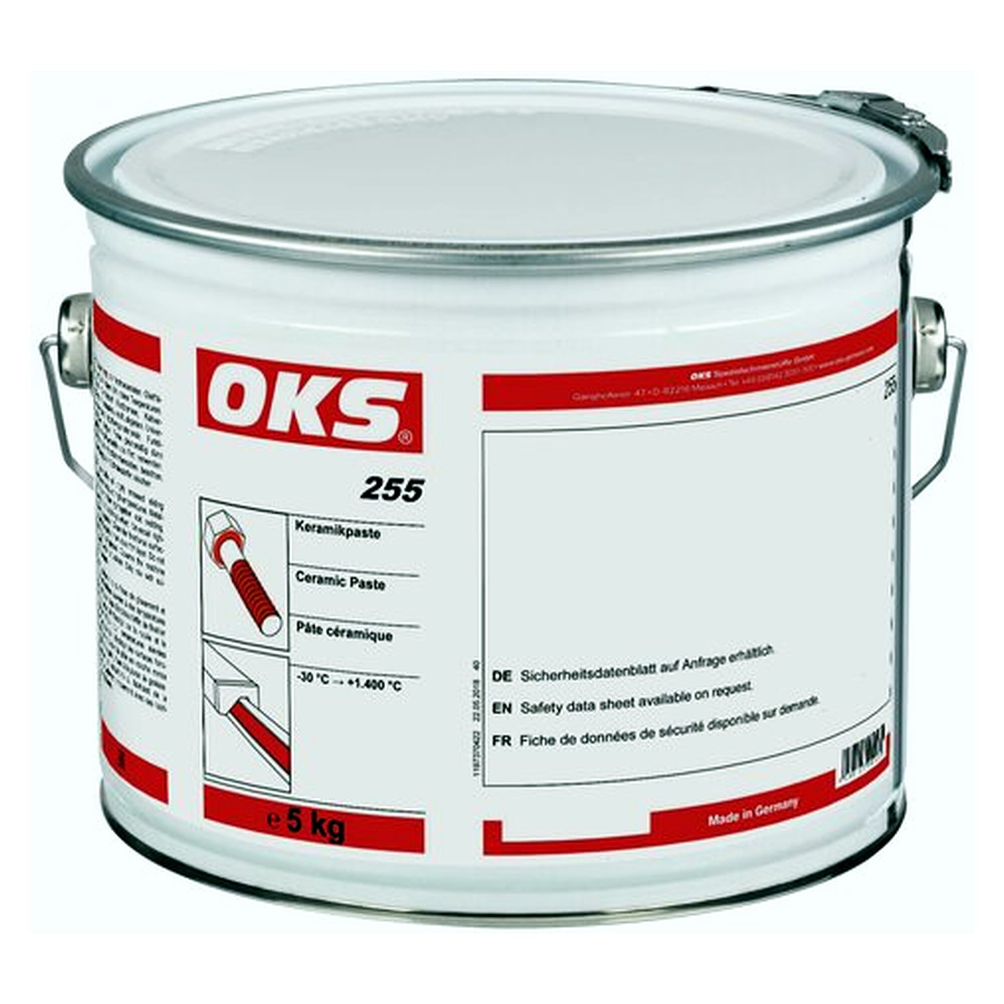 OKS 255, Keramikpaste - 5 kg Hobbock, Universell einsetzbare Keramikpaste für die Schmierung und