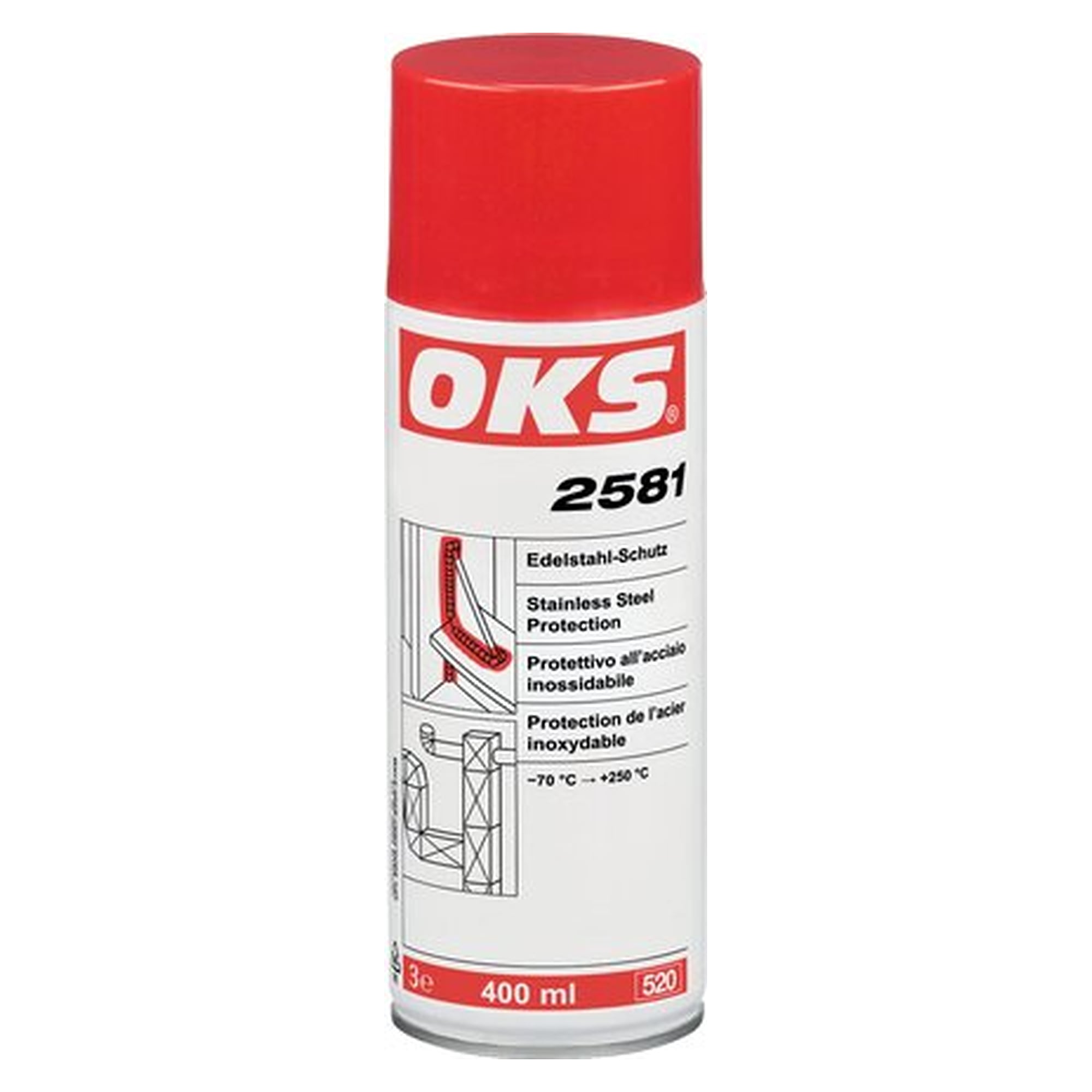 OKS 2581 - Edelstahl-Schutz-Spray, 400 ml Spraydose, Werkstattbedarf für Montage und Wartung