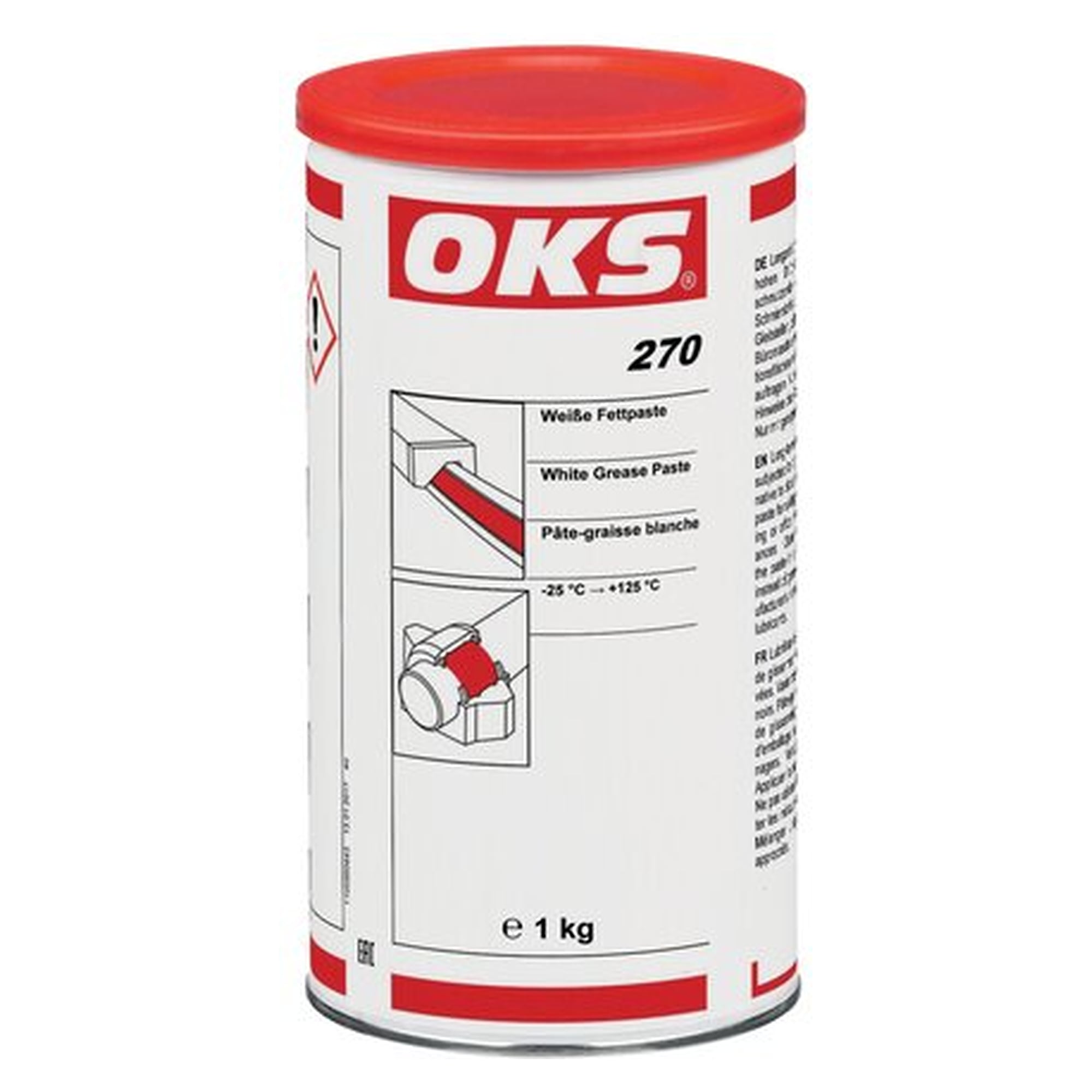 OKS 270 - Weiße Fettpaste, 1 kg Dose, Schmierstoff für Wartung und Instandhaltung