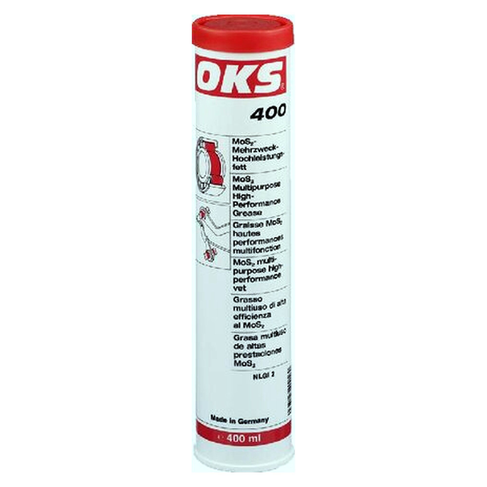 OKS 400 - MoS2-Hochleistungsfett, 400 ml Kartusche, Schmierstoff für Wartung und Instandhaltung