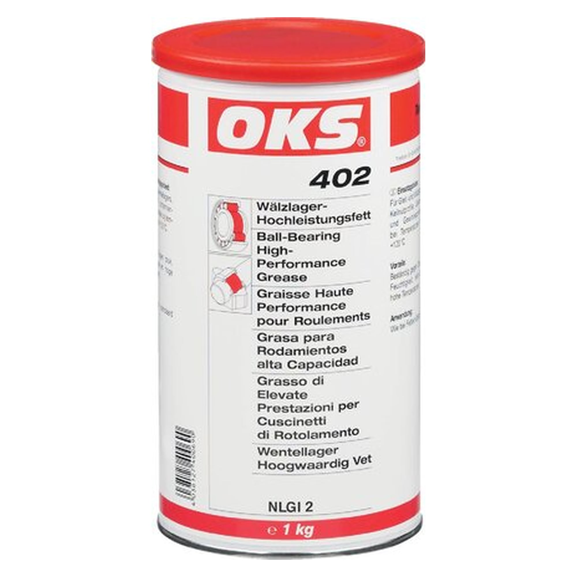 OKS 402 - rolling bearing high-performance grease, 1 kg can, lubricant for servicing and maintenance