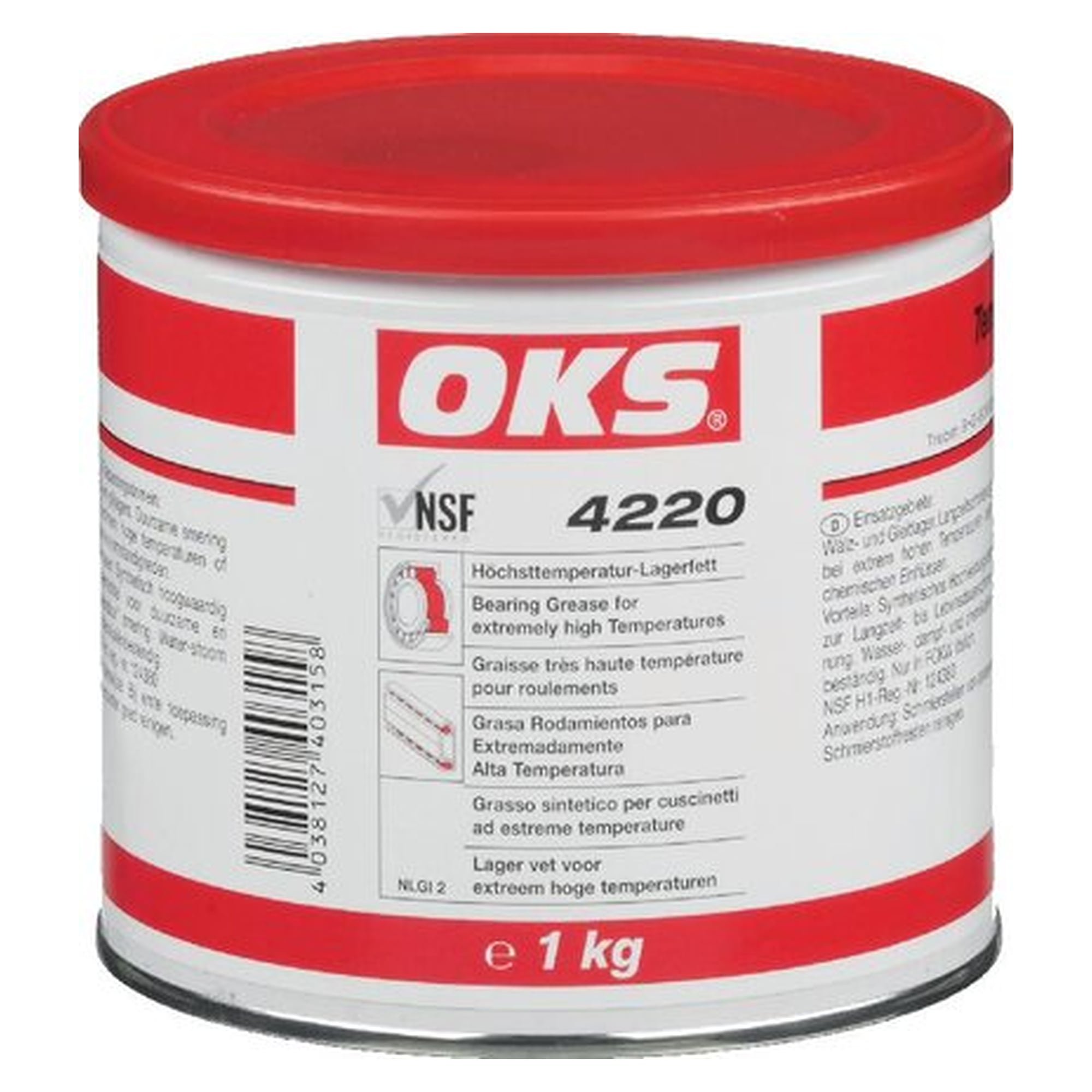 OKS 4220 - Höchsttemperatur-Lagerfett (NSF H1), 1 kg Dose, Wartung und Instandhaltung von Maschinen