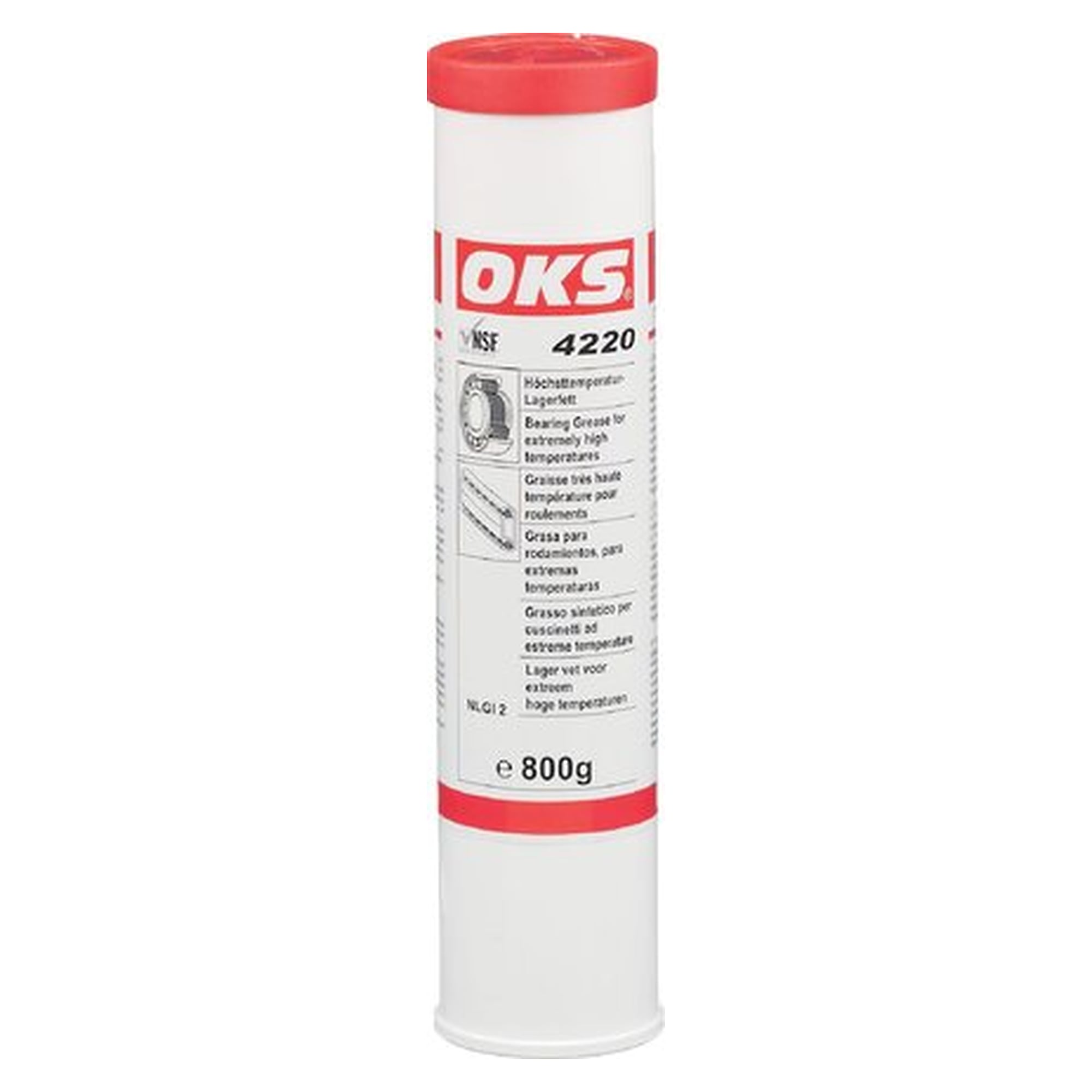 OKS 4220 - high-temperature bearing grease (NSF H1), 800 g cartridge
