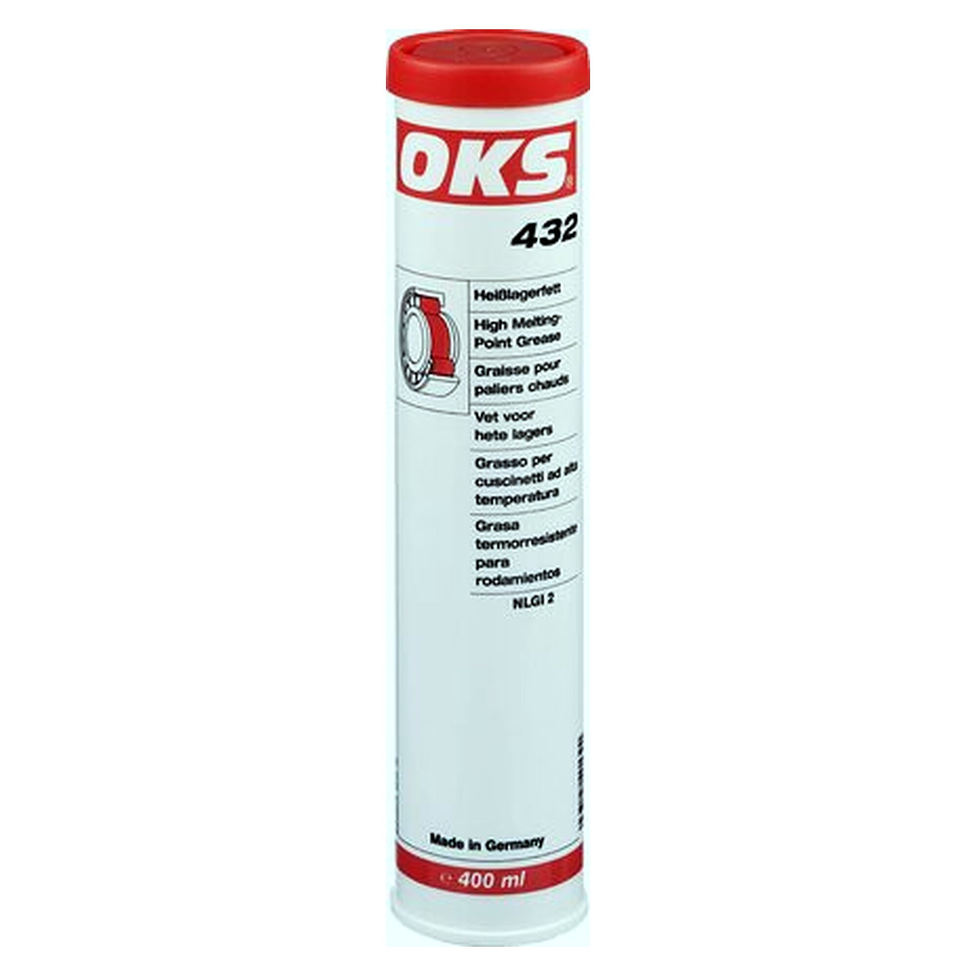 OKS 432 - Heißlagerfett, 400 ml Kartusche, Schmierstoff für Wartung und Instandhaltung