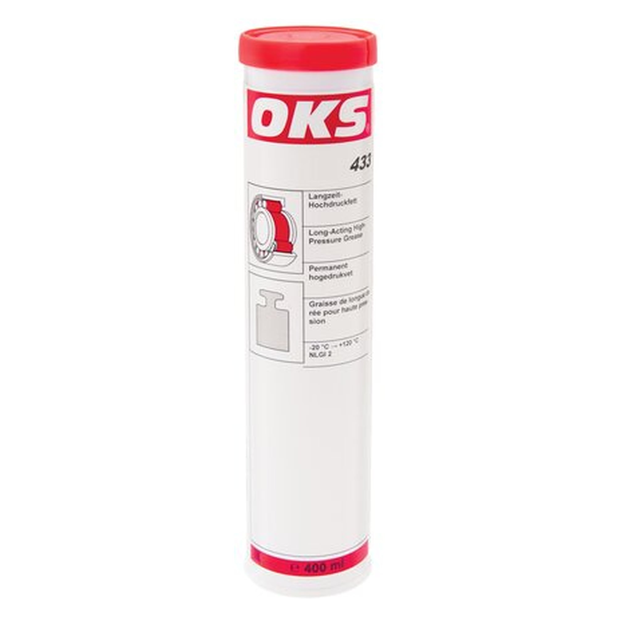 OKS 433 - Langzeit-Hochdruckfett, 400 ml Kartusche, Schmierstoff für Wartung und Instandhaltung