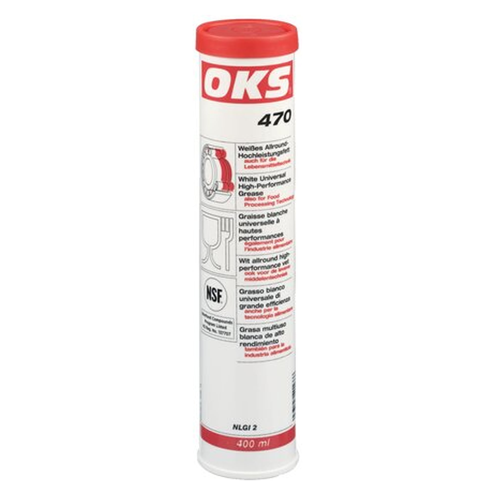 OKS 470/471 - Hochleistungsfett, 400 ml Kartusche, Schmierstoff für Wartung und Instandhaltung