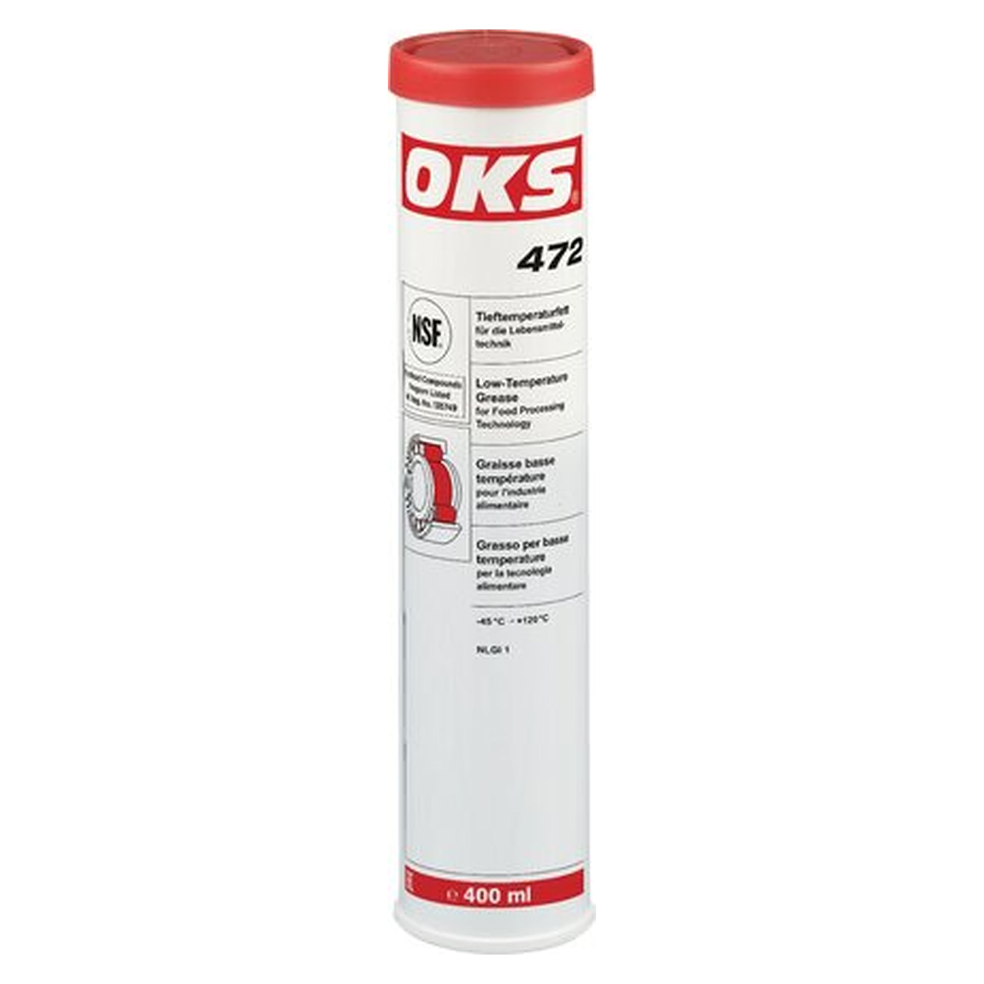 OKS 472 - low-temperature grease (NSF H1), 400 ml cartridge, lubricant for servicing and maintenance