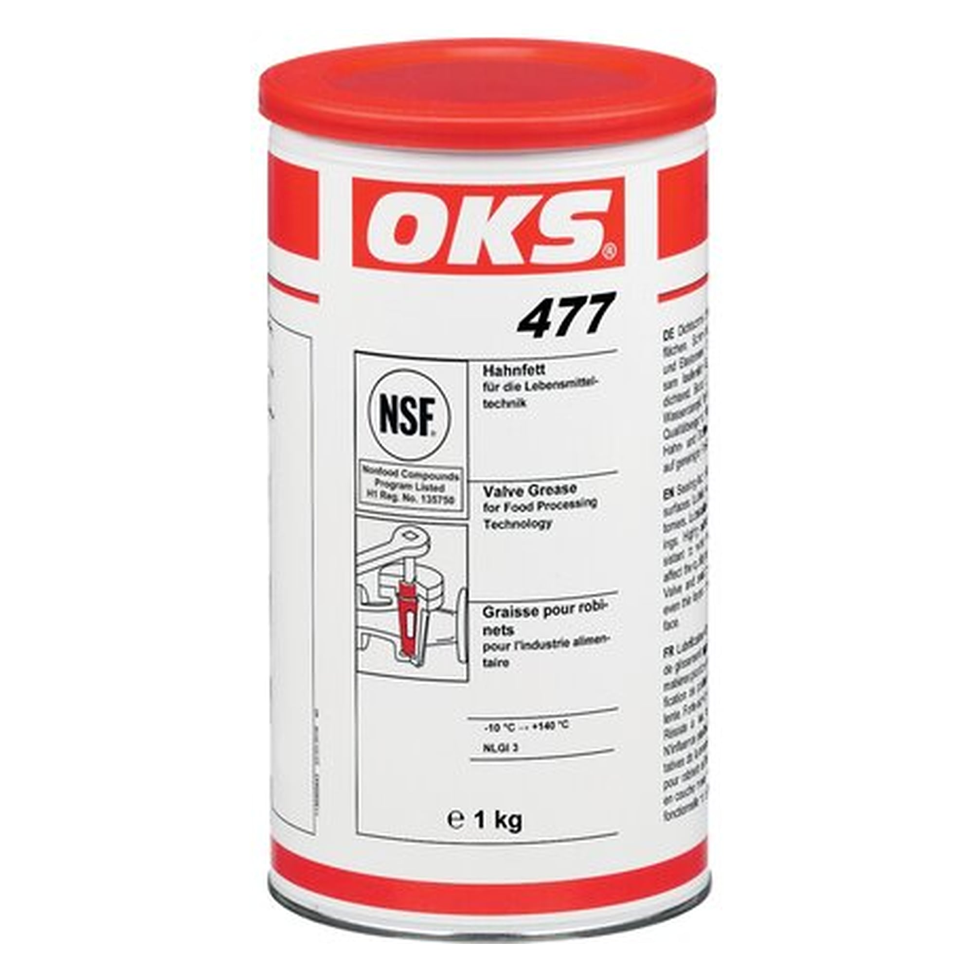 OKS 477 - Hahnfett (NSF H1), 1 kg can, lubricant for servicing and maintenance