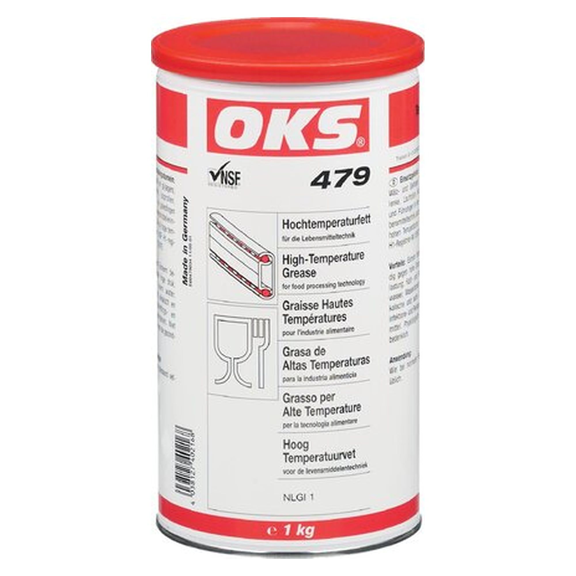 OKS 479 - Hochtemperaturfett (NSF H1), 1 kg Dose, Schmierstoff für Wartung und Instandhaltung