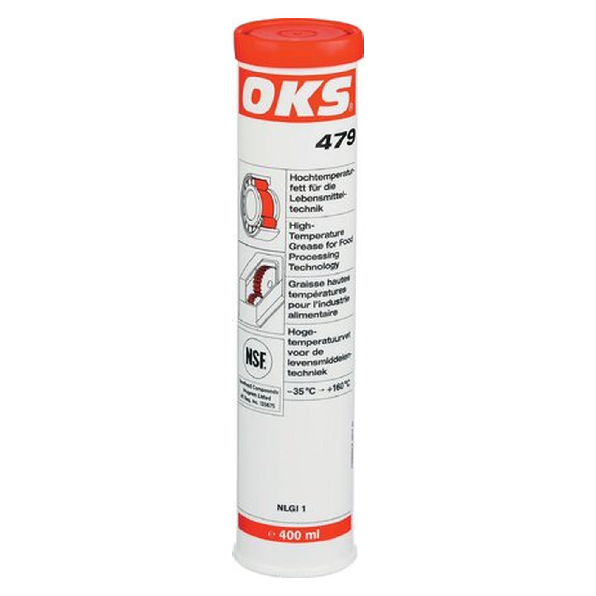 OKS 479 - Hochtemperaturfett (NSF H1), 400 ml Kartusche, Schmierstoff für Wartung und Instandhaltung