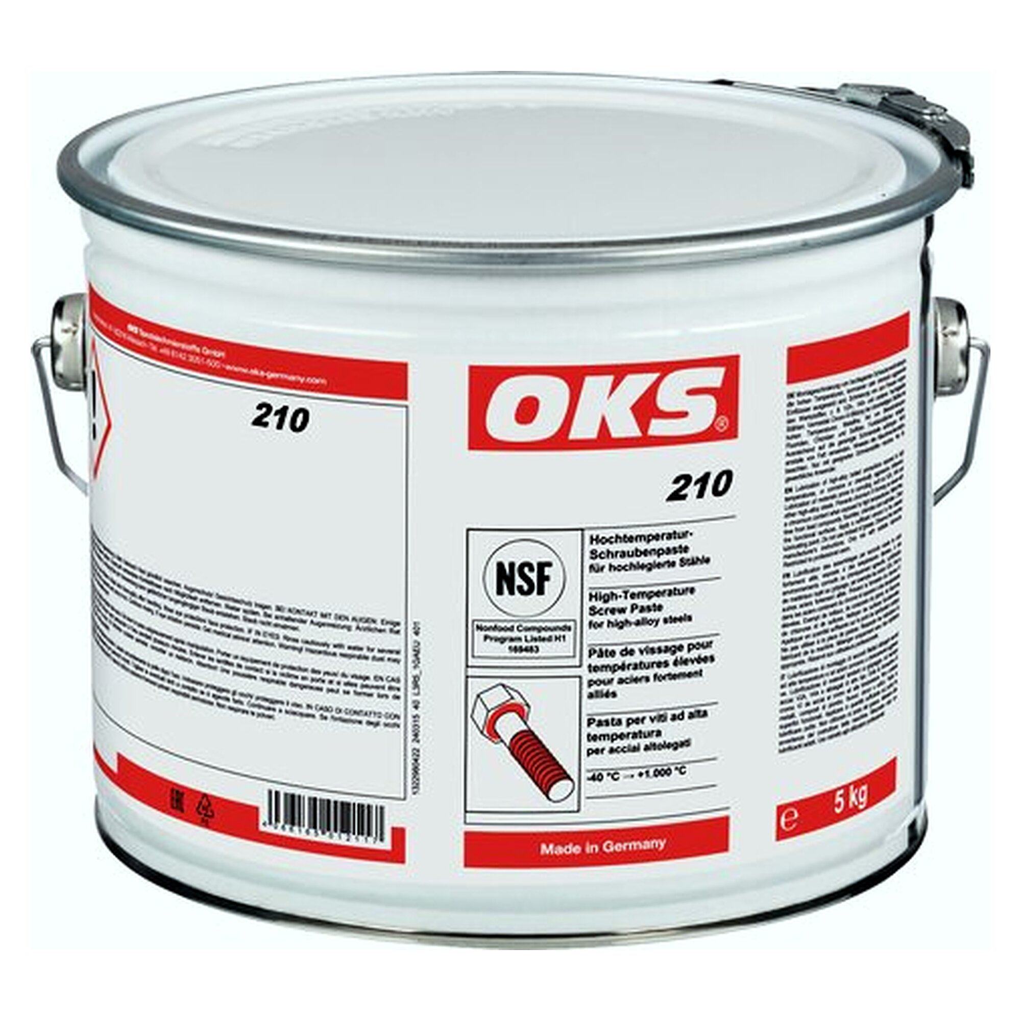 OKS 210, Hochtemperatur-Schraubenpaste - 5 kg pail, fastener for assembly work