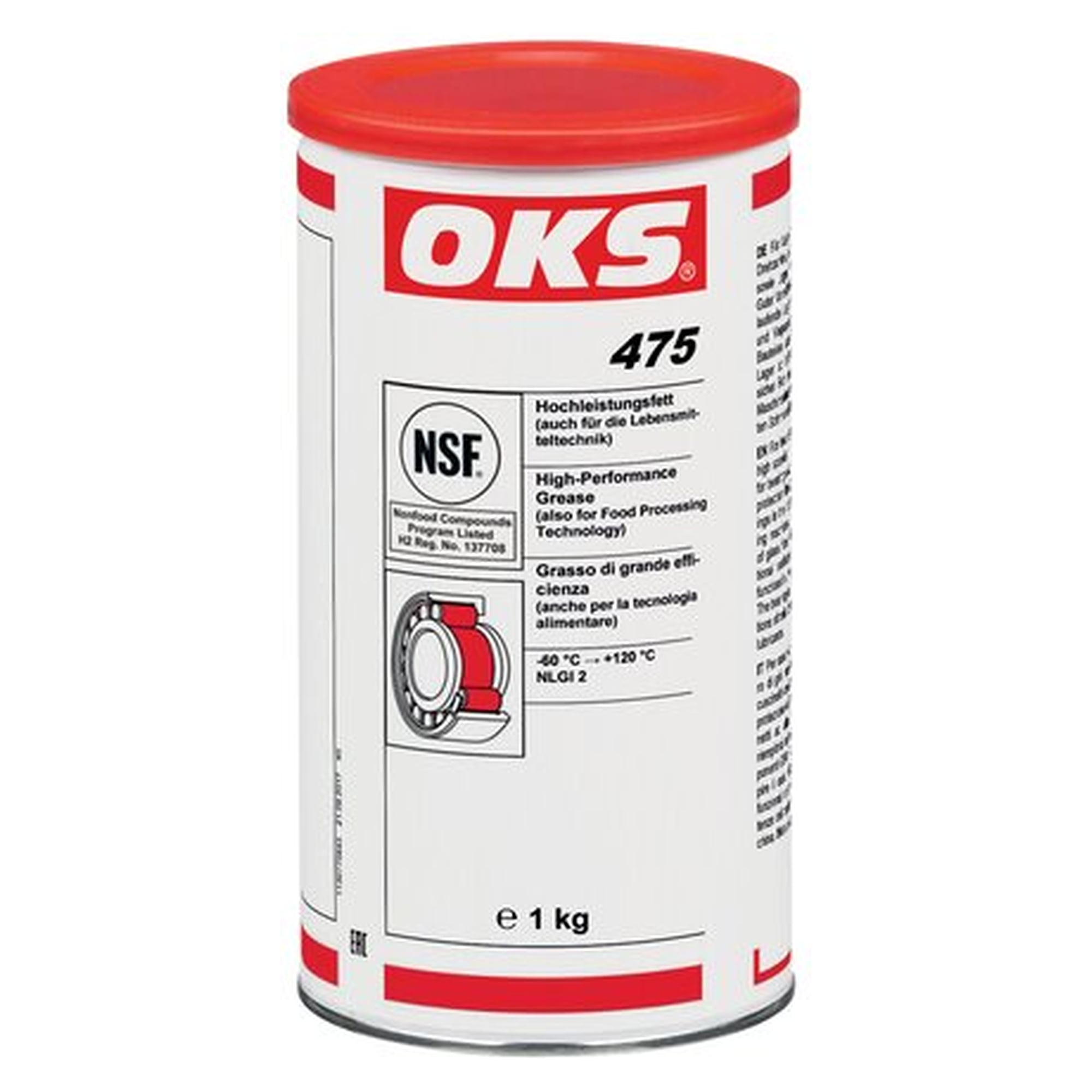 OKS 475 - high-performance grease (PTFE), 1 kg can, lubricant for servicing and maintenance