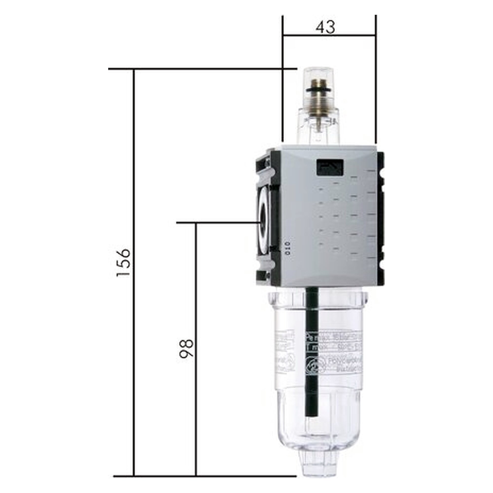 Nebelöler, G 1/4", 0 - 12 bar, PA 66 GF60, Kunststoffbehälter, Temperaturbereich -10 bis +50 °C