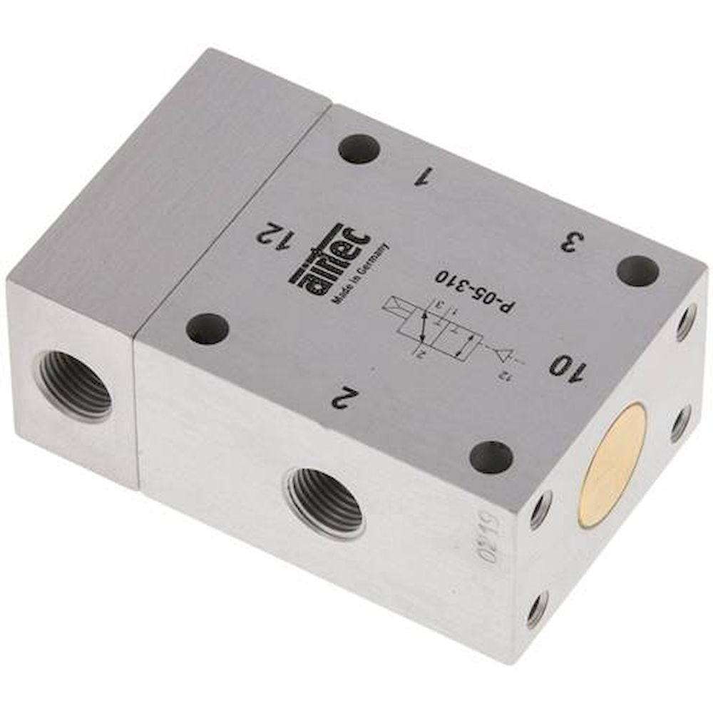 Airtec P-05-310. 3/2-way pneumatic valve, G 1/8", Air spring (NC), Standard
