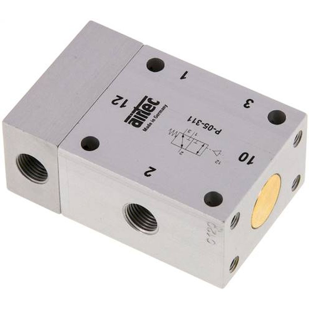 Airtec P-05-311. 3/2-way pneumatic valve, G 1/8", Spring (NC/NO), Standard