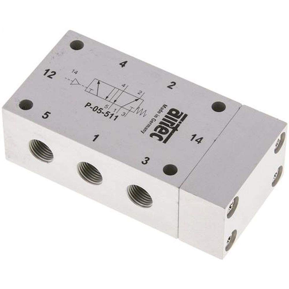 Airtec P-05-511-X. 5/2-way pneumatic valve G 1/8", spring, ATEX