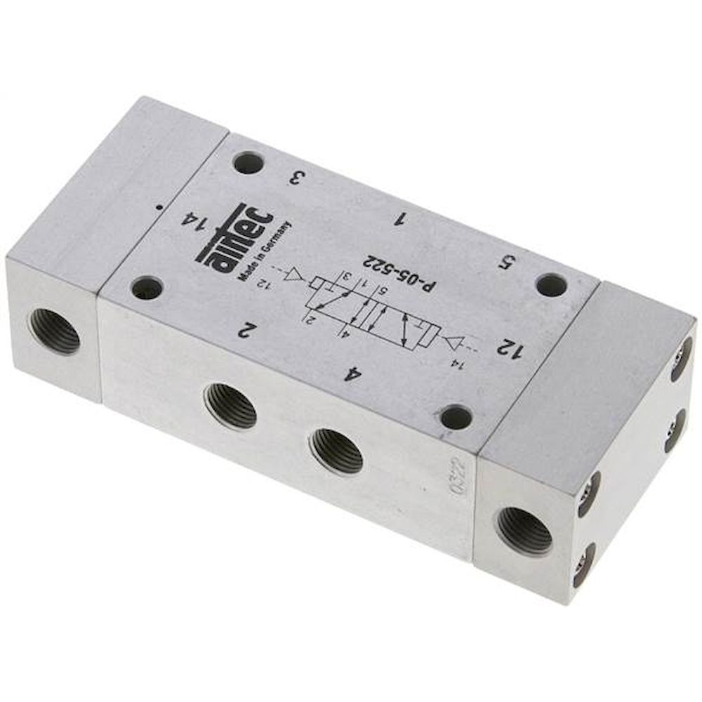 Airtec P-05-522. 5/2-way pneumatic pulse-valve, G 1/8", dominating, Standard