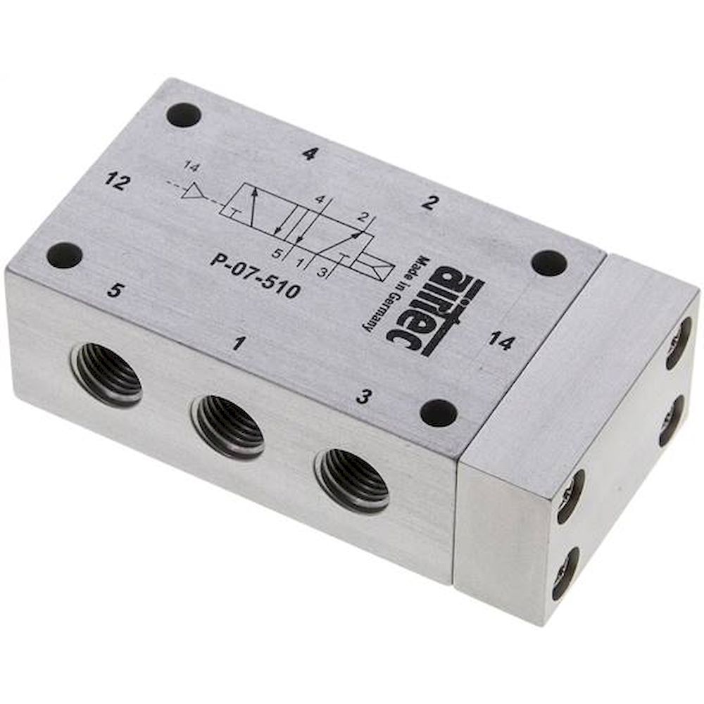 Airtec P-07-510-X. 5/2-way pneumatic valve G 1/4", Pneumatic spring, ATEX