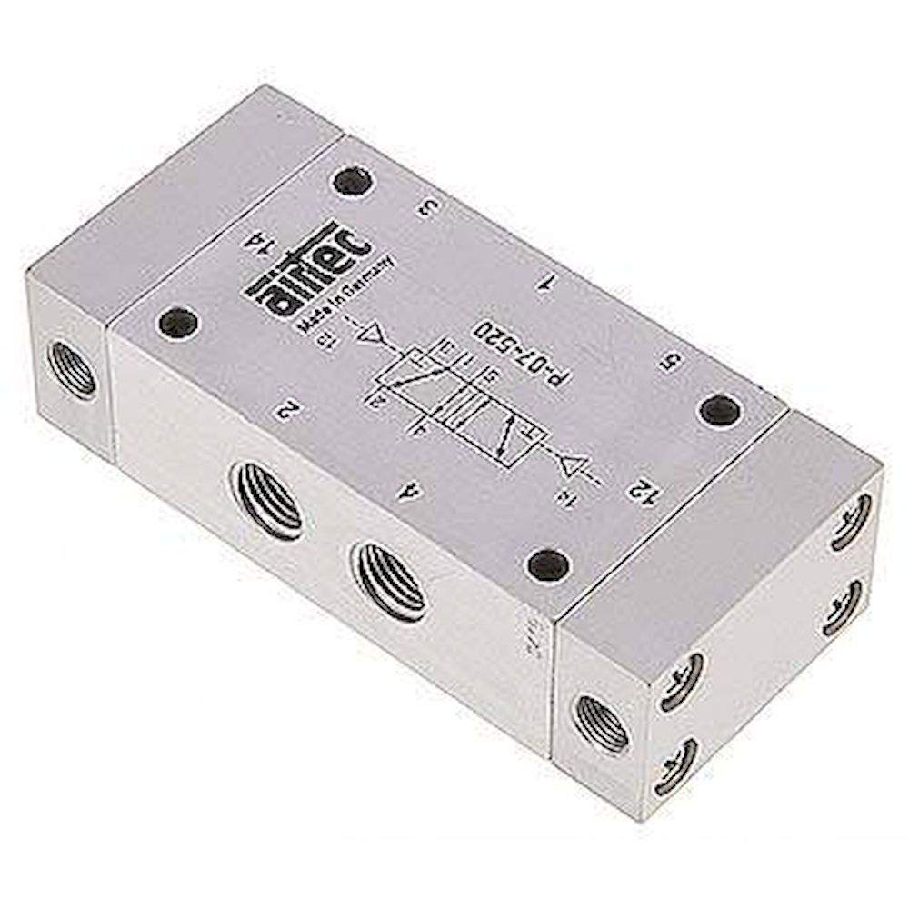 Airtec P-07-520. 5/2-way pneumatic pulse valve, G 1/4", Standard