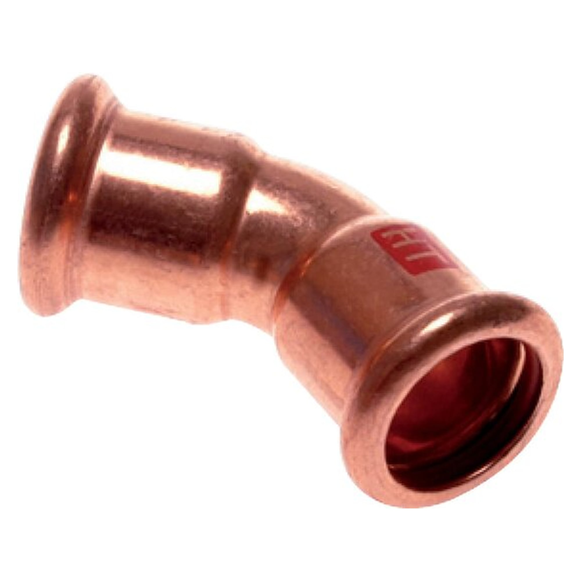 45 degree press fitting bend, pipe 28 mm, copper and copper alloy