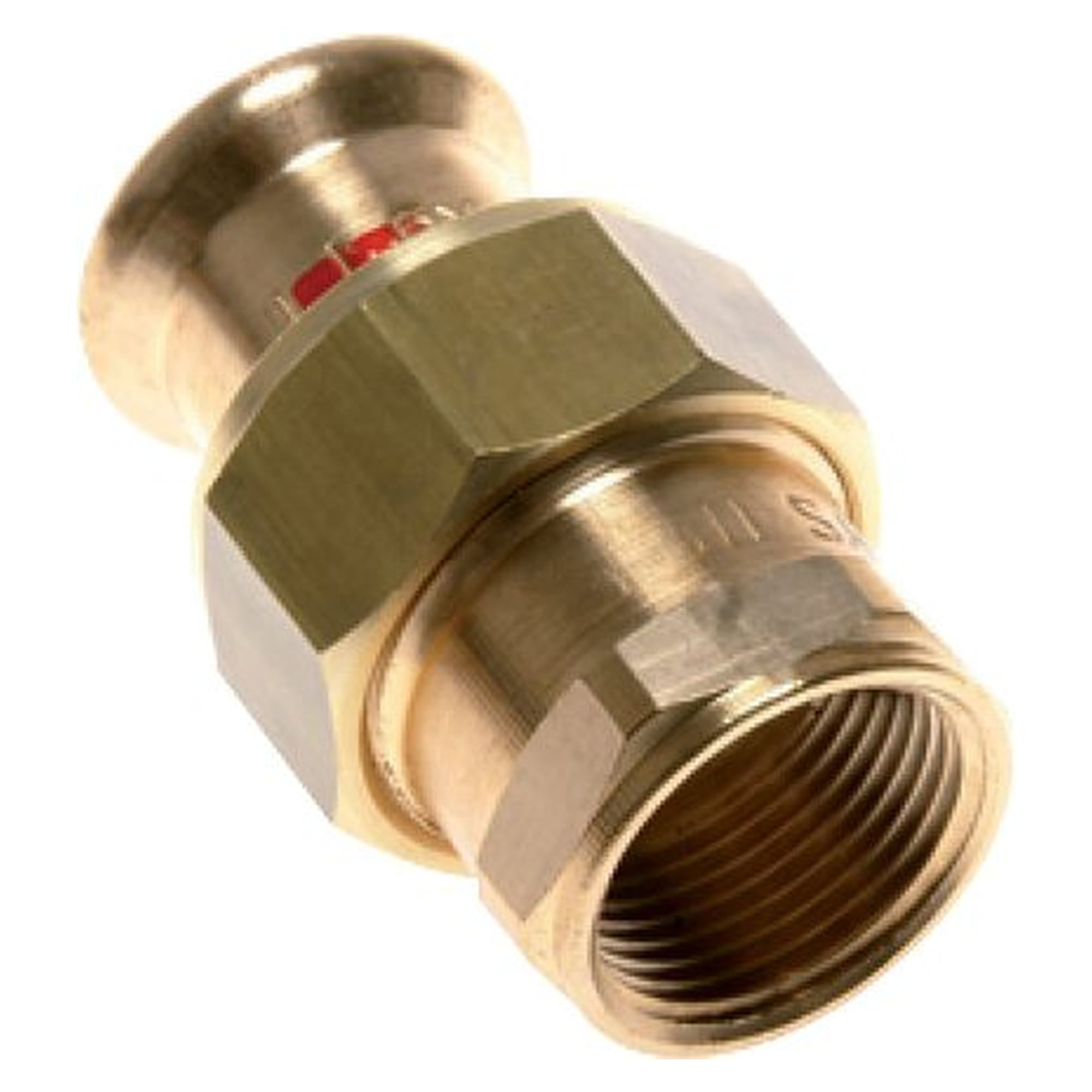 Flat sealing press fitting union, female thread Rp 3/4", pipe 18 mm, copper and copper alloy
