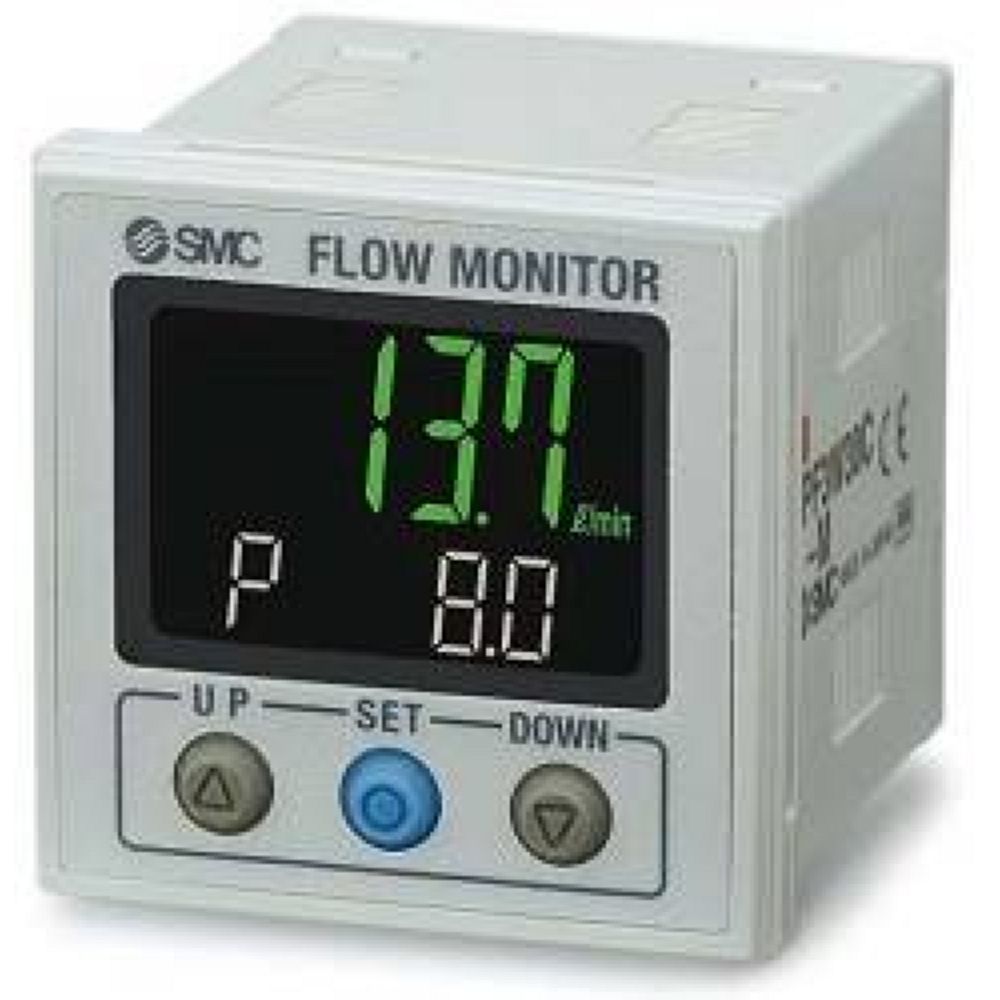 SMC PF3W30E-MTCA. PF3W30, Digital Flow Switch for Water, 3-Colour Display, Remote Monitor Unit