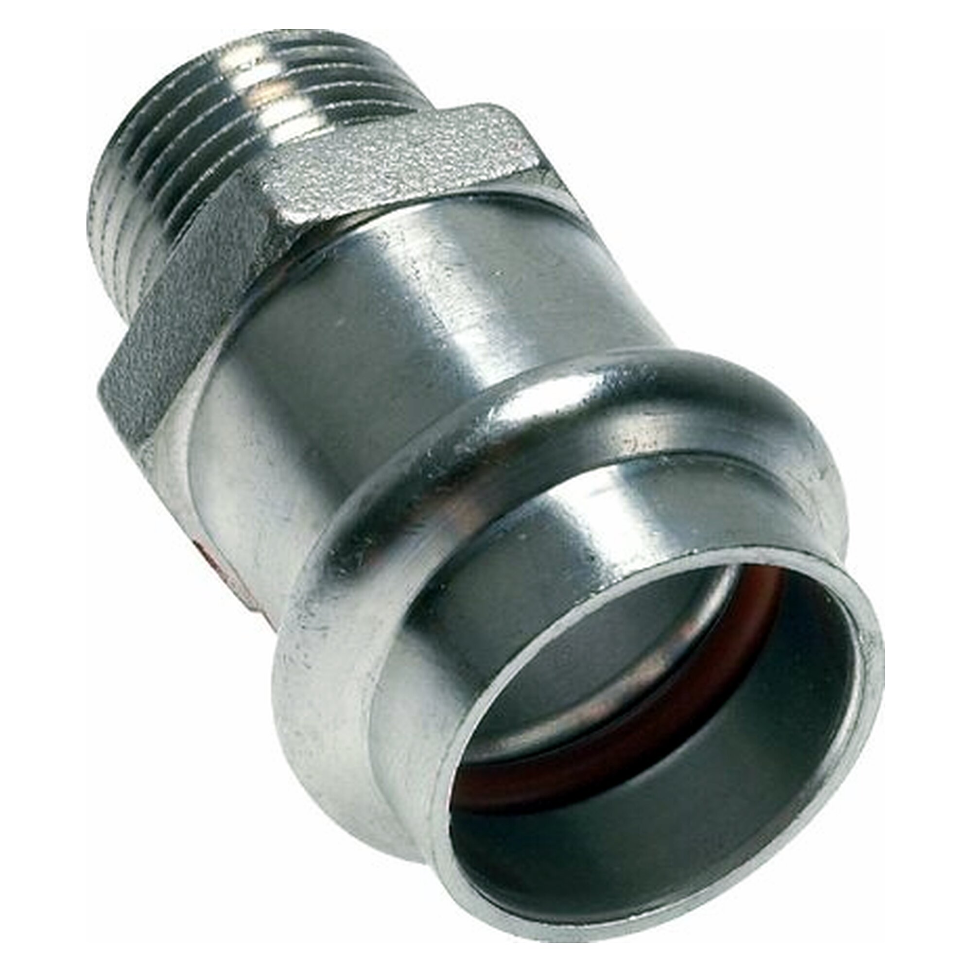 Pressfitting-Übergangsnippel, Außengewinde R 1", Rohr 28 mm, 1.4404