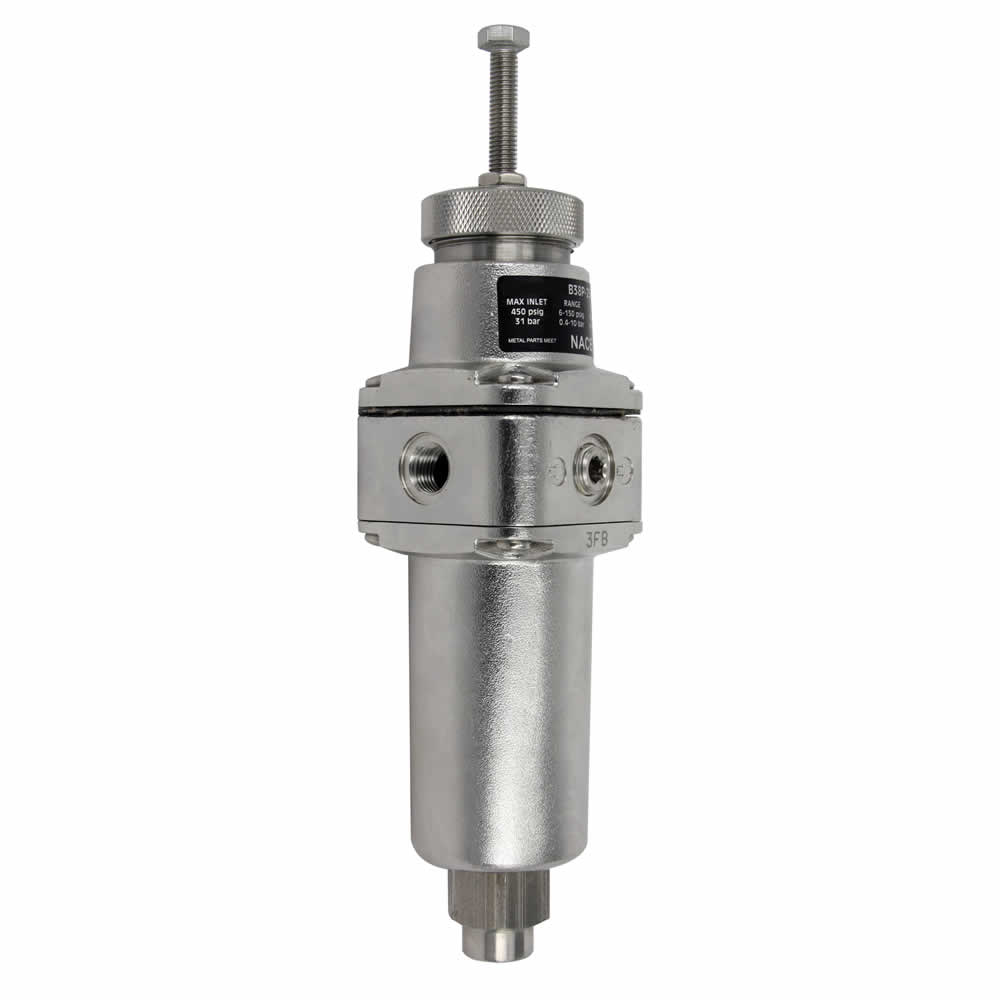 B38 Series stainless steel filter/regulator, 1/4 NPT, 25µm, 0.07-4 bar - Norgren B38-242-A2FA
