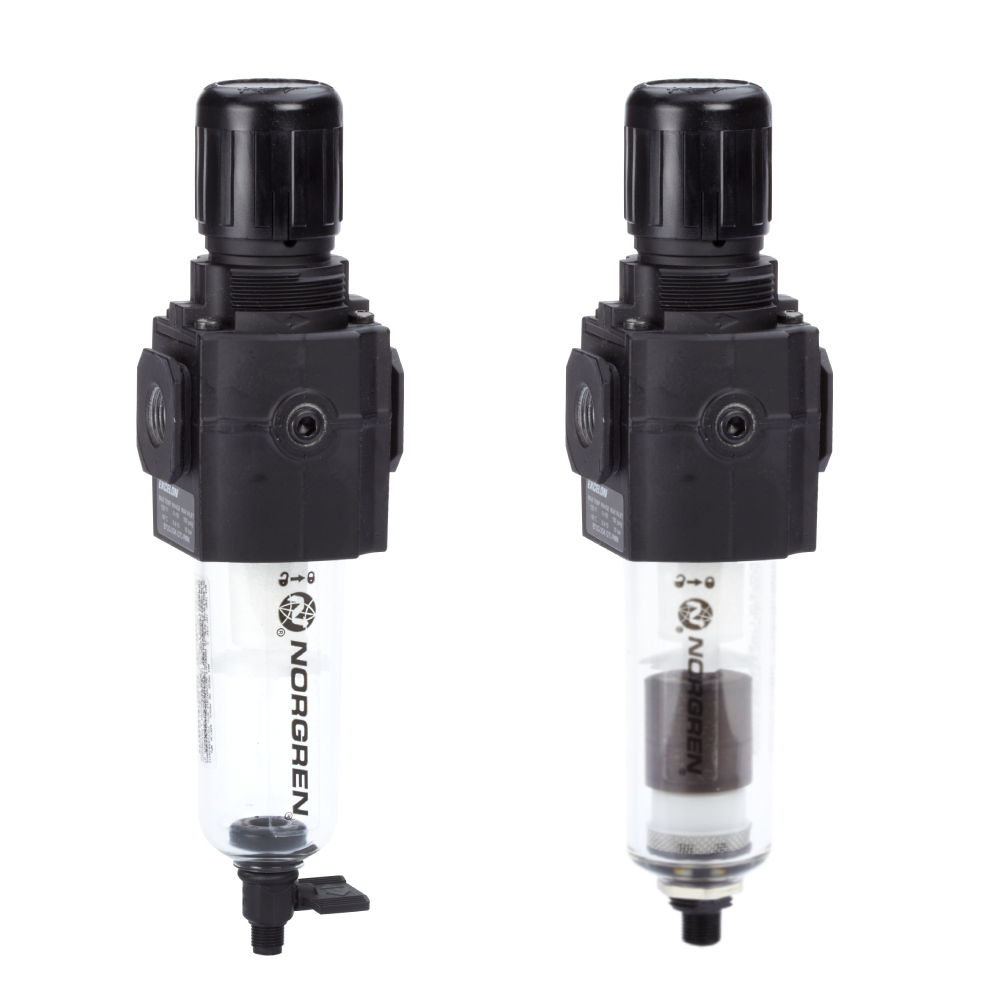 Filterregler Excelon, G1/2, 5 µm, 0,3-10 bar, Ablass automatisch, ohne Manometer - Norgren B73G-4GK-AM1-RMN