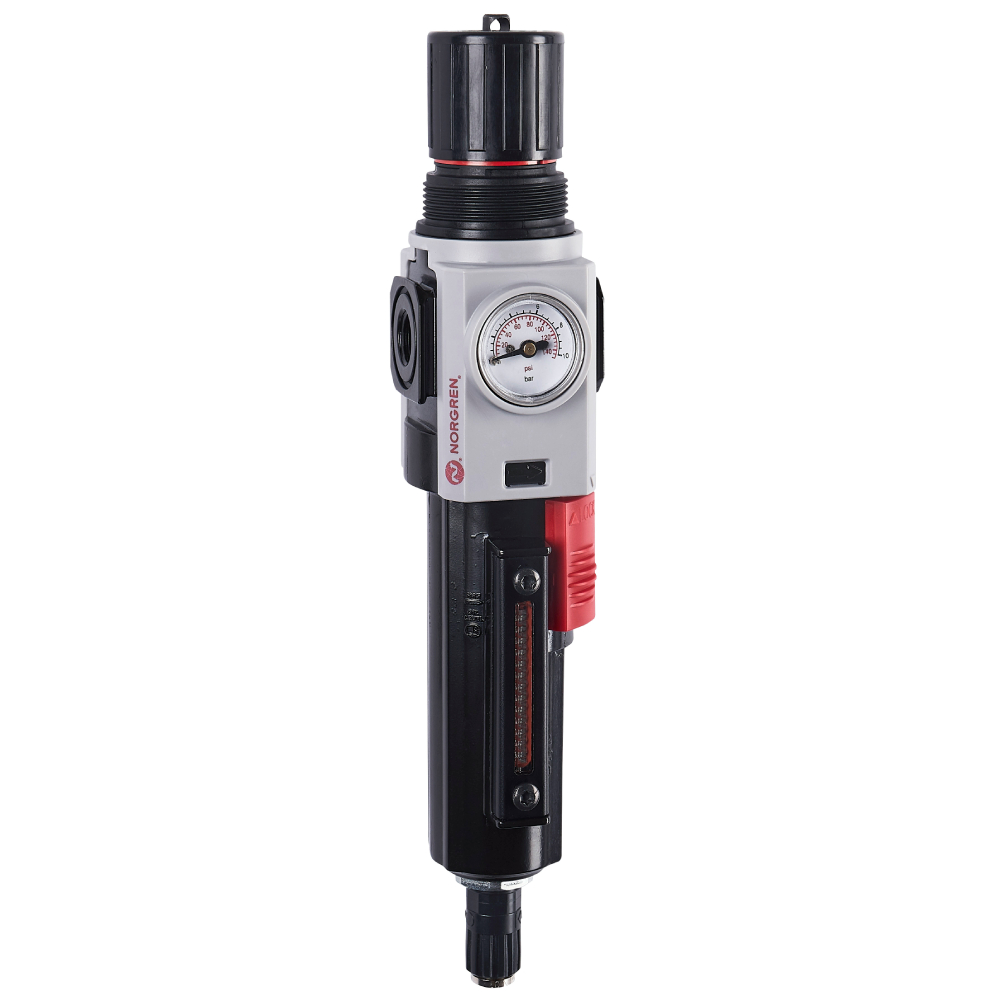 Filterregler Excelon Plus, G3/8, 40 µm, 0,3-10 bar, Ablass automatisch, mit Manometer - Norgren B82G-3GK-AD3-RMG