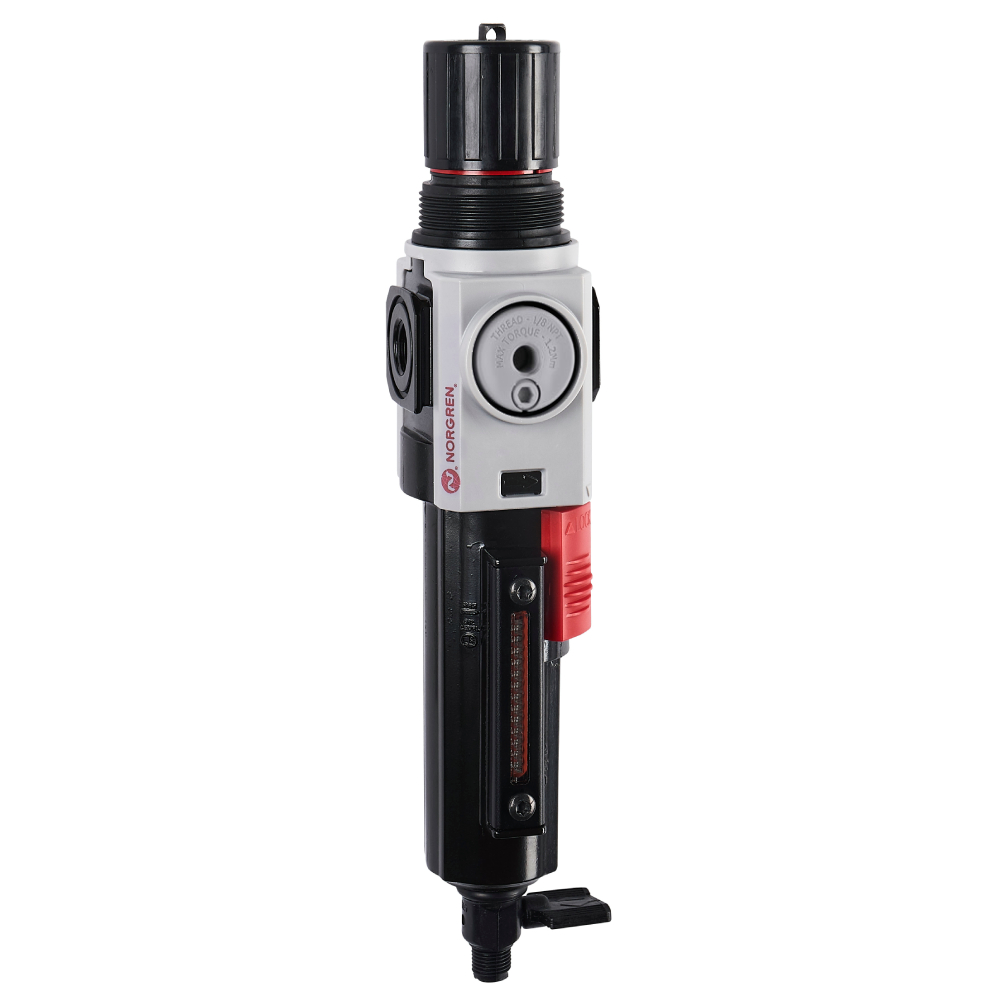 Filterregler Excelon Plus, G1/4, 40 µm, 0,3-10 bar, Ablass manuell, ohne Manometer - Norgren B82G-2GK-QD3-RMN
