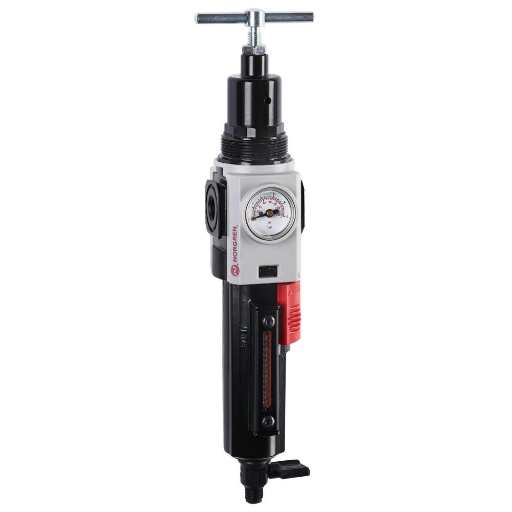 Filterregler Excelon Plus, G3/8, 5 µm, 0,7-17 bar, Ablass manuell, mit Manometer - Norgren B82G-3GT-QD1-RSG