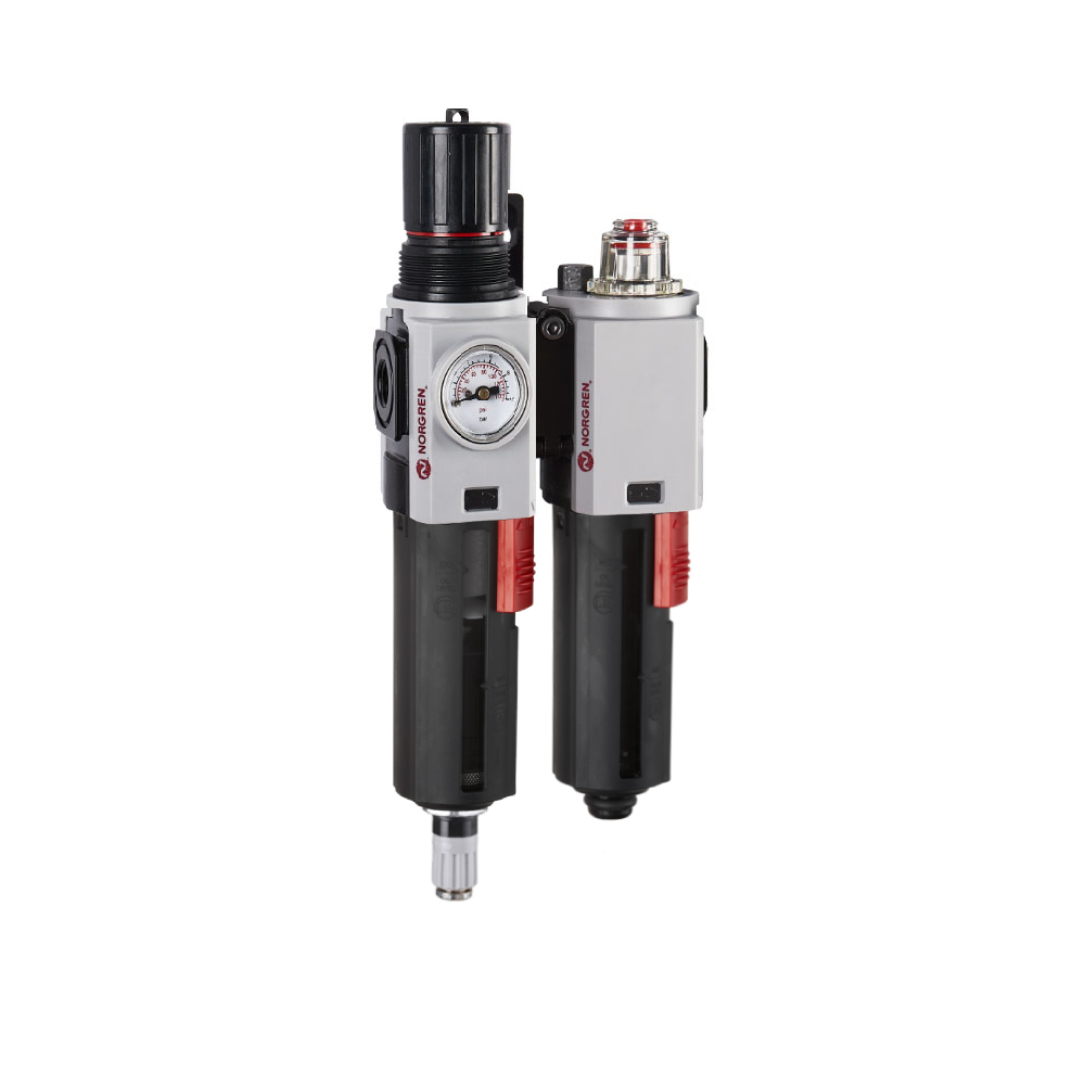 Excelon Plus filter/regulator and lubricator unit, 1/4 PTF, automatic drain, 0.3-10 bar, 40 µm - Norgren BL82-205A