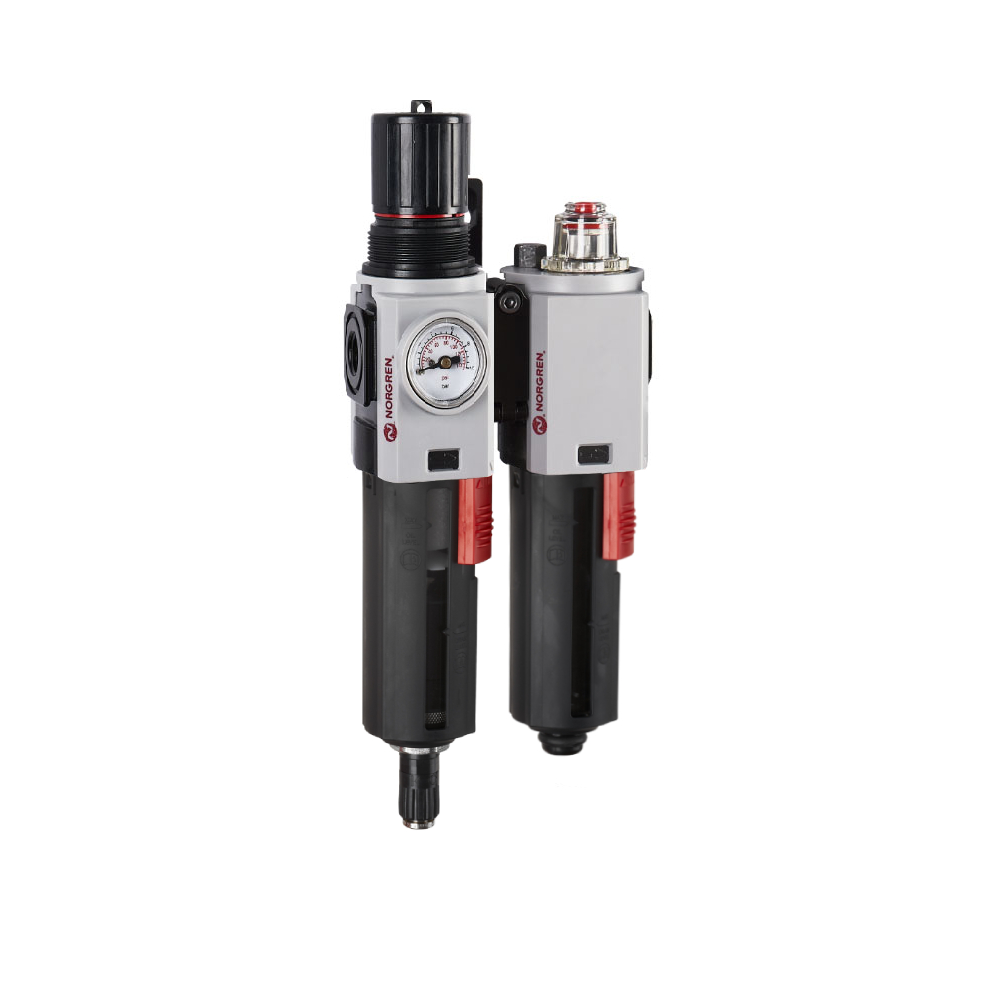 Excelon Plus filter/regulator and lubricator unit, G1/4, automatic drain, 0.3-10 bar, 40 µm - Norgren BL82-205G