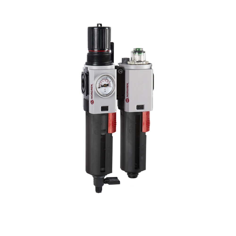 Excelon Plus filter/regulator and lubricator unit, G3/8, manual drain, 0.3-10 bar, 40 µm - Norgren BL82-335G