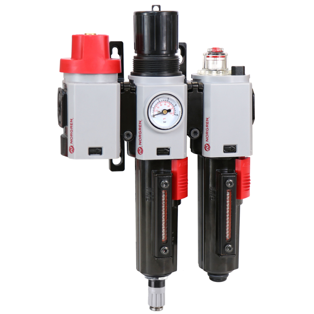 Wartungseinheit Excelon Plus aus Filterregler und Öler, 1/4 PTF, Ablass automatisch, 0,3-10 bar - Norgren BL82-251A