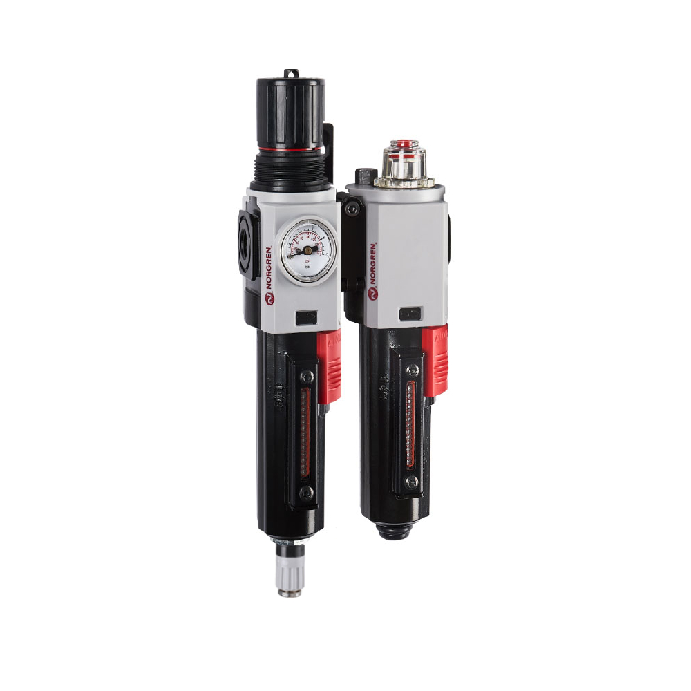 Excelon Plus filter/regulator and lubricator unit, 3/8 PTF, automatic drain, 0.3-10 bar, 40 µm - Norgren BL82-355A