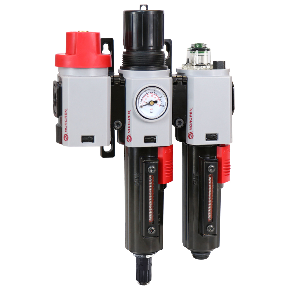 Excelon Plus filter/regulator and lubricator unit, G3/8, automatic drain, 0.3-10 bar, 40 µm - Norgren BL82-361G