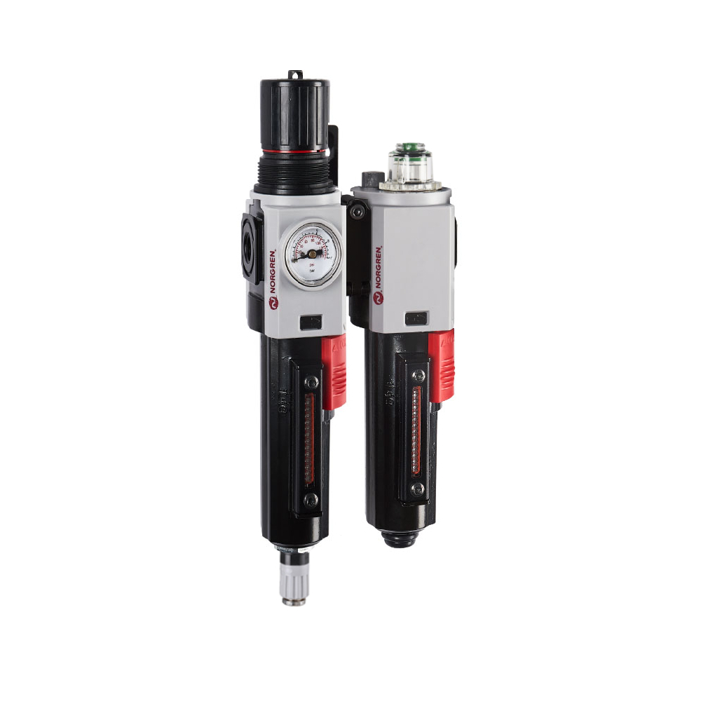 Wartungseinheit Excelon Plus aus Filterregler und Öler, 1/4 PTF, Ablass automatisch, 0,3-10 bar - Norgren BL82-265A