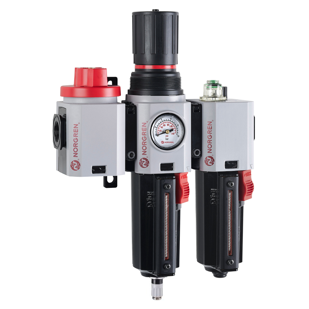 Excelon Plus service unit, filter/regulator and oil fog lubricator, 1/2 PTF, 40 µm, automatic drain - Norgren BL84-461A