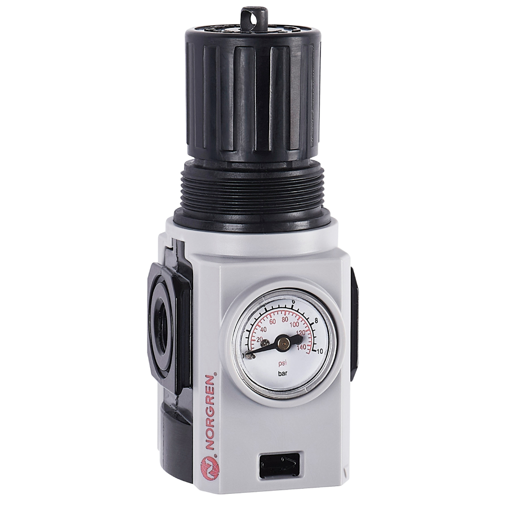 Standardregler Excelon Plus, 1/4 NPT, 0,3-4 bar, integriertes Manometer - Norgren R82G-2AK-RFG