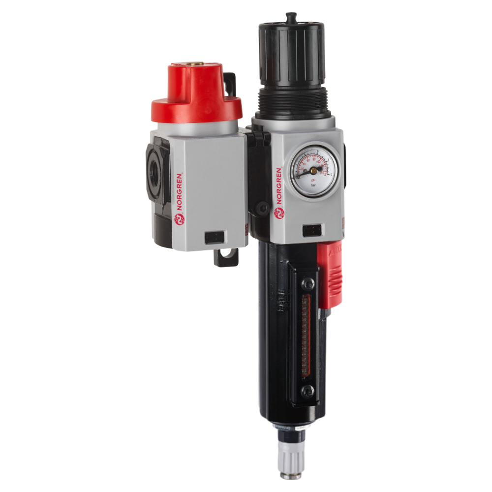 Wartungseinheit Excelon Plus aus Filterregler und Absperrventil, 1/4 PTF - Norgren TB82-251A