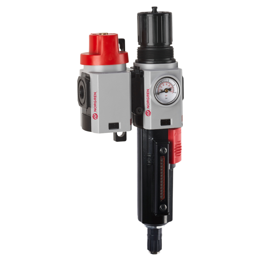 Wartungseinheit Excelon Plus aus Filterregler und Absperrventil, G1/4, automatischer Ablass - Norgren TB82-251G
