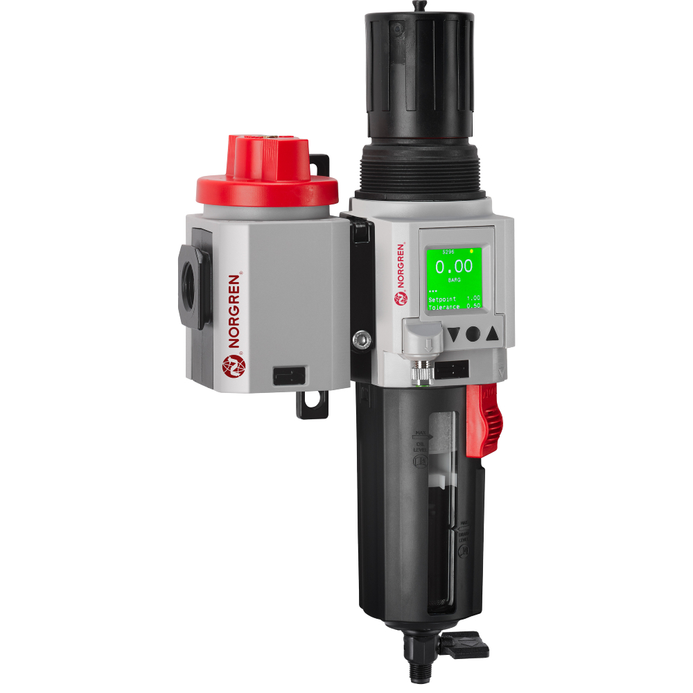 Wartungseinheit Excelon Plus aus Filterregler und Absperrventil, G1/2, Ablass manuell, 0,3-10 bar - Norgren TB84-421GE