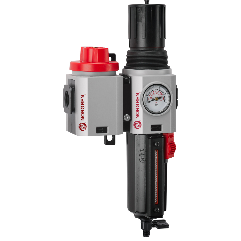 Wartungseinheit Excelon Plus aus Filterregler und Absperrventil, 1/2 PTF, Ablass manuell - Norgren TB84-471A