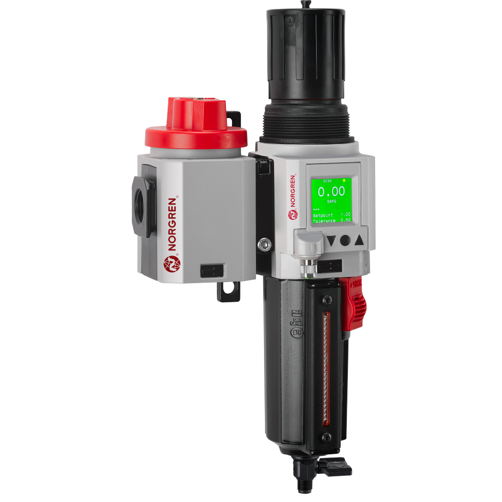 Wartungseinheit Excelon Plus aus Filterregler und Absperrventil, G1/2, Ablass manuell, 0,3-10 bar - Norgren TB84-471GE