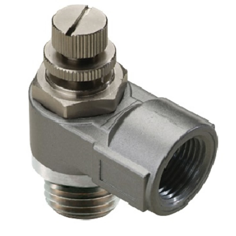 Pneufit 10 flow regulator, exhaust side, elbow, G1/2 - Norgren 10KA04848