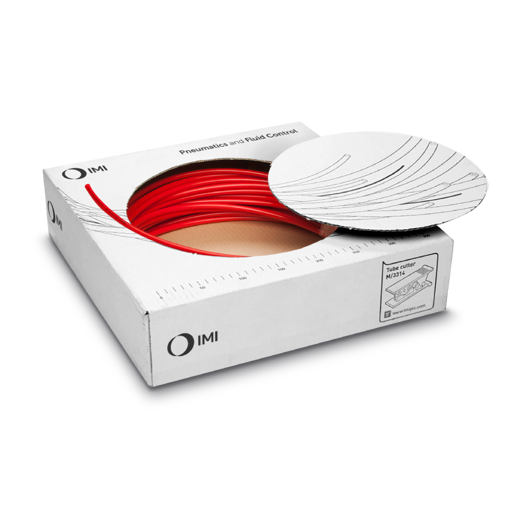 Super flexible polyamide tube, red, length 50 m, 6mm/4mm - Norgren PS0106050B/LP
