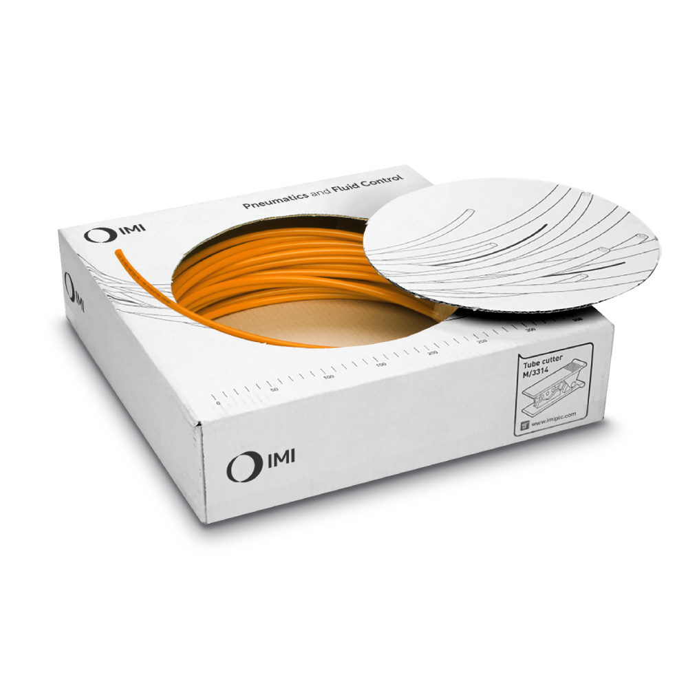 Super flexible polyamide tube, orange, length 50 m, 4mm/2.5mm - Norgren PS0404050B/LP