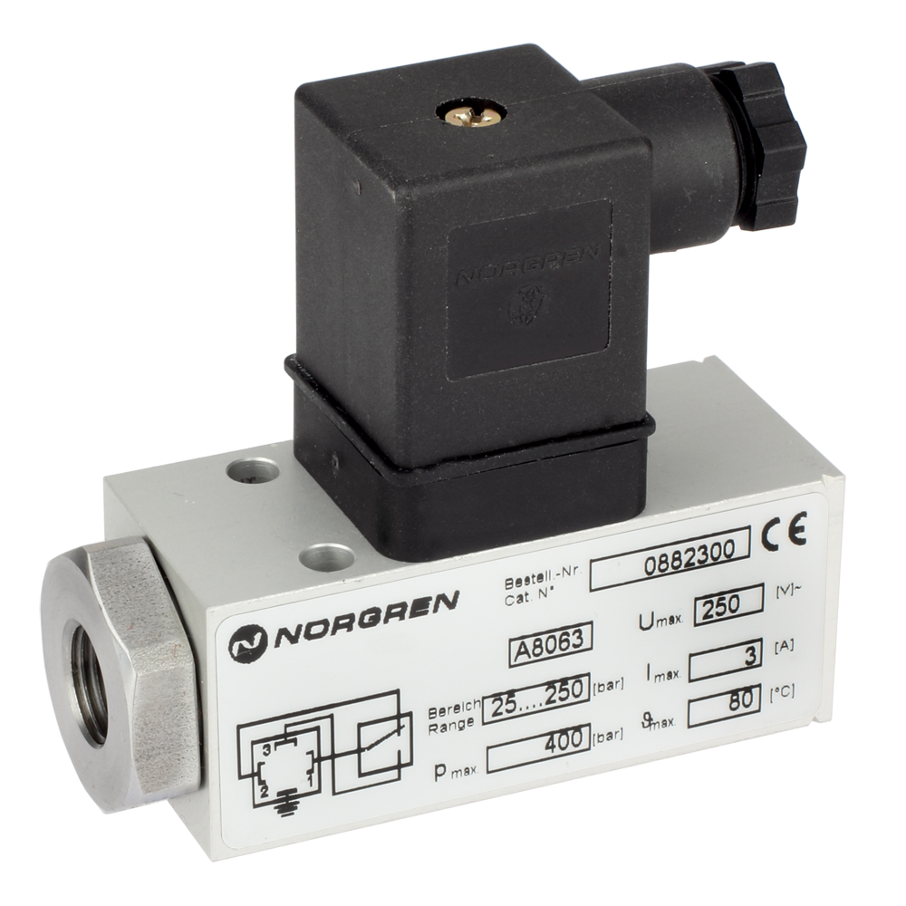 18D Electro-mechanical hydraulic pressure switch, G1/4, 25-250 bar - Norgren 0882300000000000